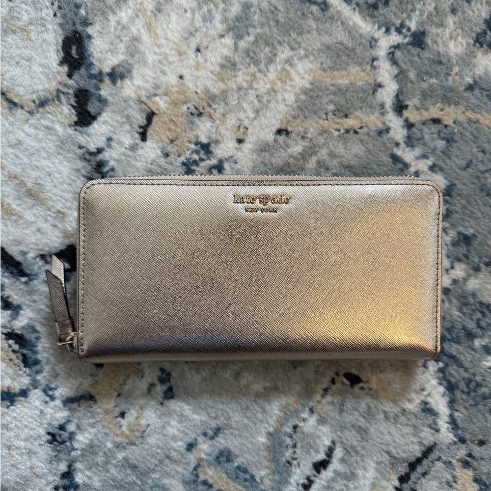 Kate Spade Metallic Gold Large Continental Wallet